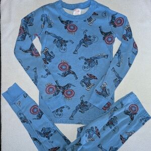 Hanna Andersson Marvel Captain America Long Johns Pajamas Sleepwear 130 (8)